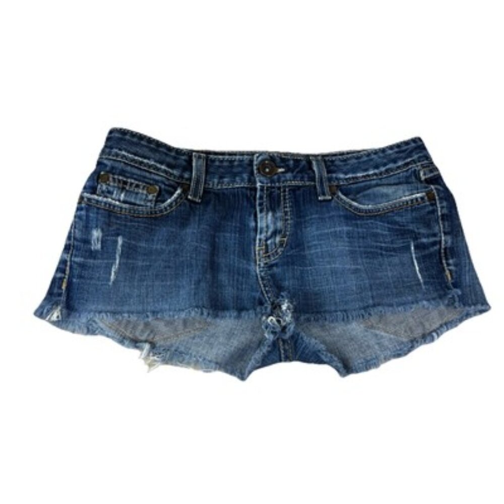BKE Buckle Sz 29 Madison Cutoff Jean Shorts Distressed Stretch Booty Shorts GUC